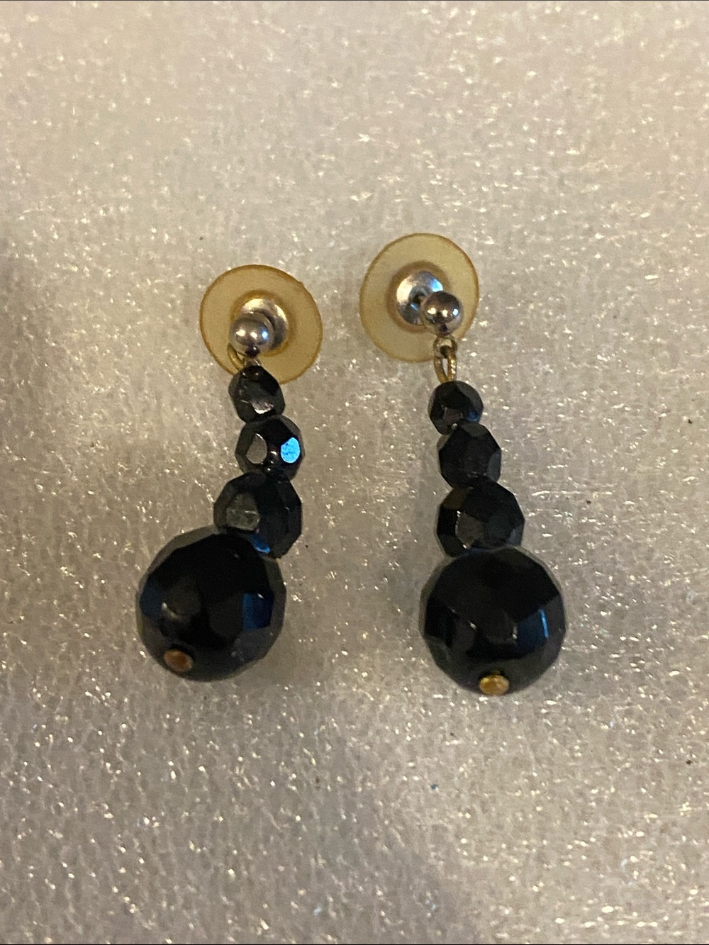 Black Faceted Drop Earrings - Women Jewelry